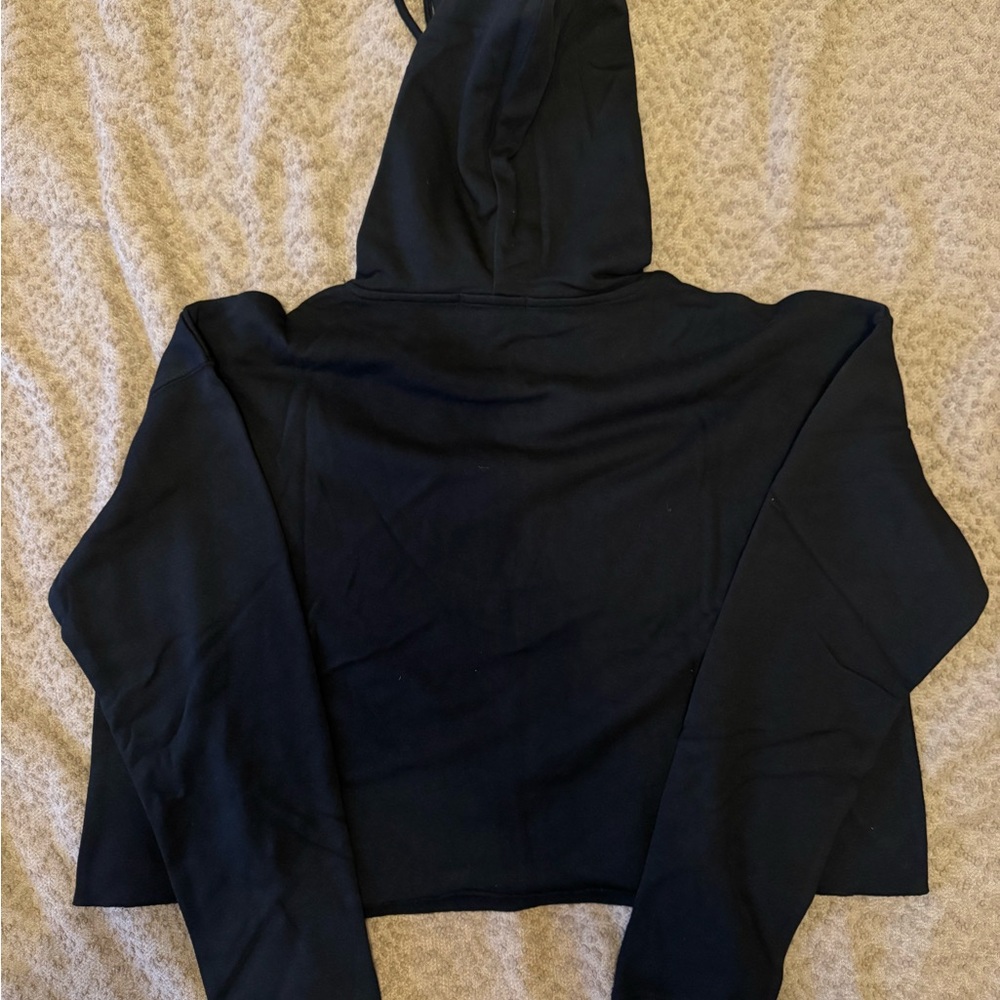 NFL Erin Andrew’s Dallas Cowboys Black Hoodie Cropped NWT - Picture 3 of 4